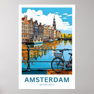 Poster Imprimé de voyage Amsterdam Pays-Bas