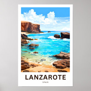 Poster Imprimé de voyage de Lanzarote Espagne