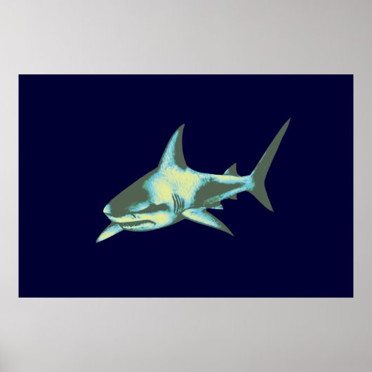 Poster imprimé décoratif de requin (Devant)