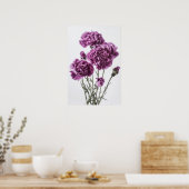 Poster imprimé d'oeillets violets (Cuisine)