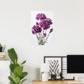 Poster imprimé d'oeillets violets (Bureau à domicile)