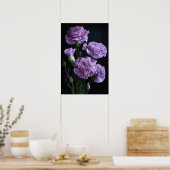 Poster imprimé d'oeillets violets (Cuisine)