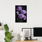 Poster imprimé d'oeillets violets (Bureau à domicile)