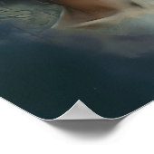 Poster imprimé d'une femme avec une tête de fleurs (Coin)