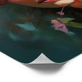 Poster imprimé d'une femme avec une tête de fleurs (Coin)