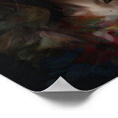 Poster imprimé d'une femme avec une tête de fleurs (Coin)