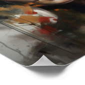 Poster imprimé d'une femme avec une tête de fleurs (Coin)