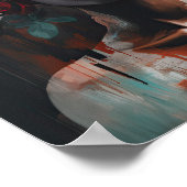 Poster imprimé d'une femme avec une tête de fleurs (Coin)