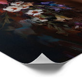 Poster imprimé d'une femme avec une tête de fleurs (Coin)