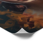 Poster imprimé d'une femme avec une tête de fleurs (Coin)