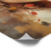 Poster imprimé d'une femme avec une tête de fleurs (Coin)