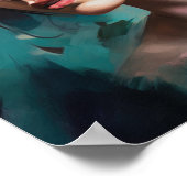 Poster imprimé d'une femme avec une tête de fleurs (Coin)