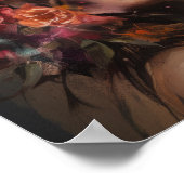 Poster imprimé d'une femme avec une tête de fleurs (Coin)