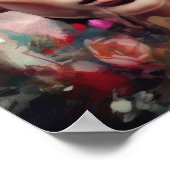 Poster imprimé d'une femme avec une tête de fleurs (Coin)