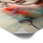 Poster imprimé d'une femme avec une tête de fleurs (Coin)