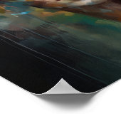 Poster imprimé d'une femme avec une tête de fleurs (Coin)