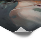 Poster imprimé d'une femme avec une tête de fleurs (Coin)