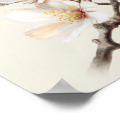 Poster imprimé en fleurs d'amandes blanches (Coin)