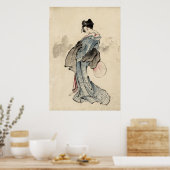 Poster Imprimé femme japonaise (Cuisine)