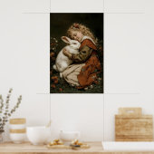 Poster Imprimé Fille Et Lapin, Imprimable Lapin Antique (Cuisine)