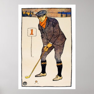 Poster Imprimé Golf vintage