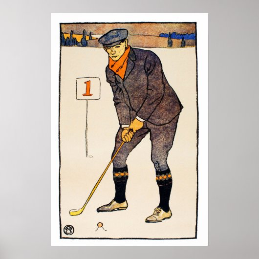 Poster Imprimé Golf vintage (Devant)