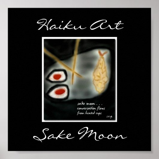 Poster Imprimé japonais Sushi Haiku (Devant)