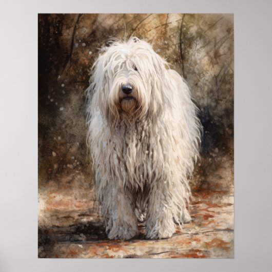 Poster imprimé Komondor Dog Art (Devant)