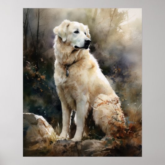 Poster imprimé Kuvasz Dog Art (Devant)