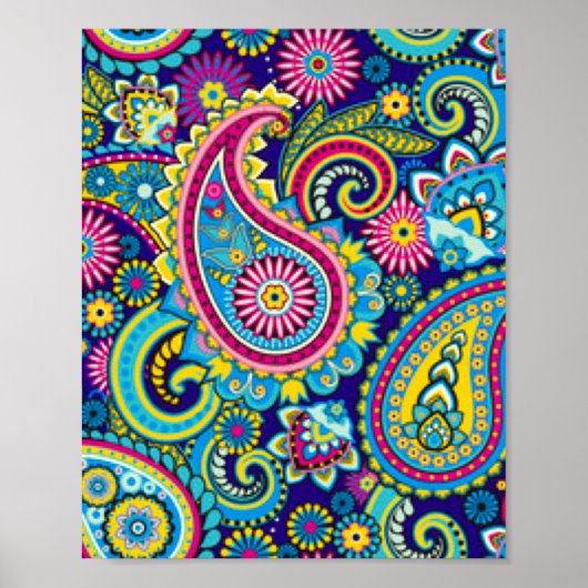 Poster imprimé Motif Paisley (Devant)