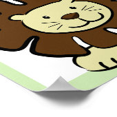 Poster IMPRIMÉ NOM LION Animaux de zoo pour bébé (Coin)