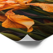 Poster imprimé Orange Irises (Coin)