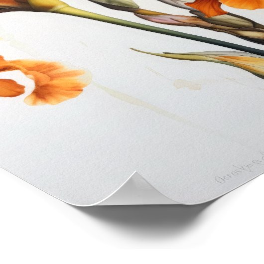 Poster imprimé Orange Irises (Coin)