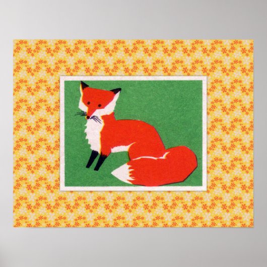 Poster Imprimé Red Fox vintage (Devant)