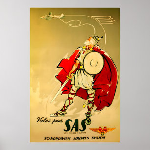 Poster Imprimé Scandinavie Art Viking SAS Voyage Poste