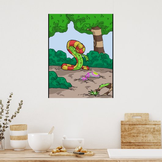 Poster imprimé serpent farci 02 (Cuisine)