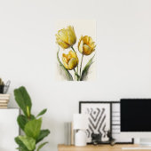 Poster imprimé Tulipes Jaunes (Bureau à domicile)