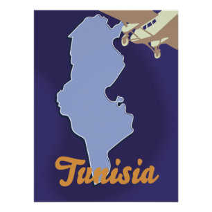Poster imprimé voyage vintage tunisien