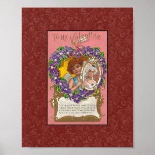 POSTER IMPRIMER 1900 VALENTINE POSTCARD