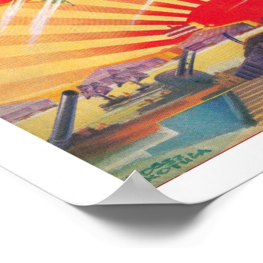 POSTER IMPRIMER 1937 ILLUSTRATION DE LA COUVERTURE MAG D' (Coin)