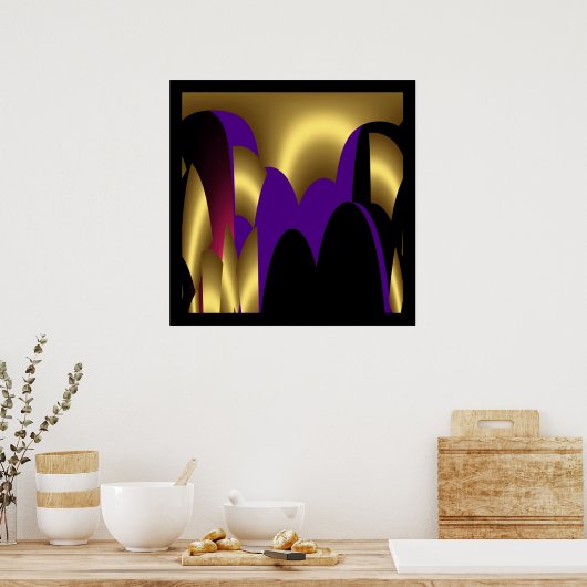 Poster Imprimer Abstrait or rose violet noir (Cuisine)
