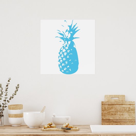 Poster Imprimer ananas rétro (Cuisine)