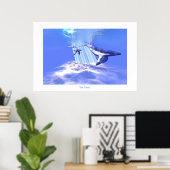 POSTER IMPRIMER BALEINE BLEUE (Bureau à domicile)