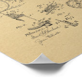 Poster Imprimer Brevet de vélo Vintage 1889 (Coin)