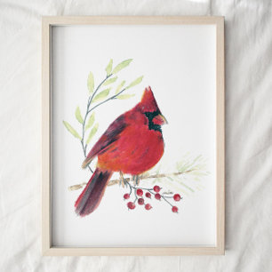 Poster Imprimer Cardinal Watercolor Art