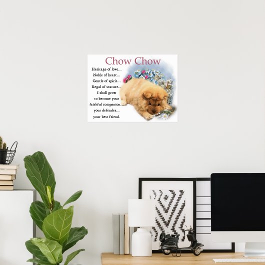 Poster Imprimer Chow Chow Puppe Art (Bureau à domicile)