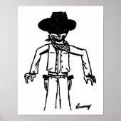 Poster Imprimer croquis Cowboy (Devant)