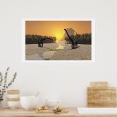 POSTER IMPRIMER DE LA RIVIÈRE PREHISTORIQUE (Cuisine)