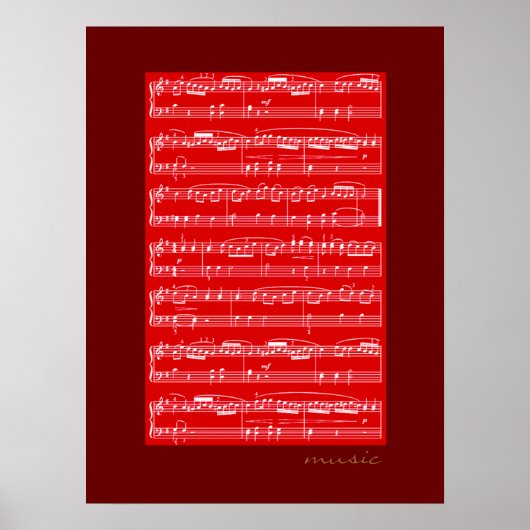 Poster imprimer des notes musicales pour les murs (Devant)