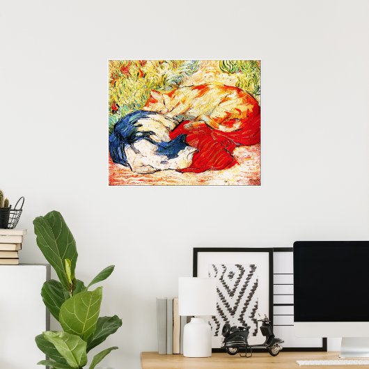 Poster Imprimer : deux chats (Bureau à domicile)